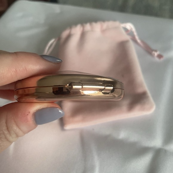 Happiness Looks Gorgeous On You Metallic Rose Colored Compact Double Mirror - Picture 7 of 7